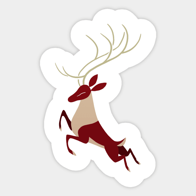 Red Deer Sticker by sketchinthoughts